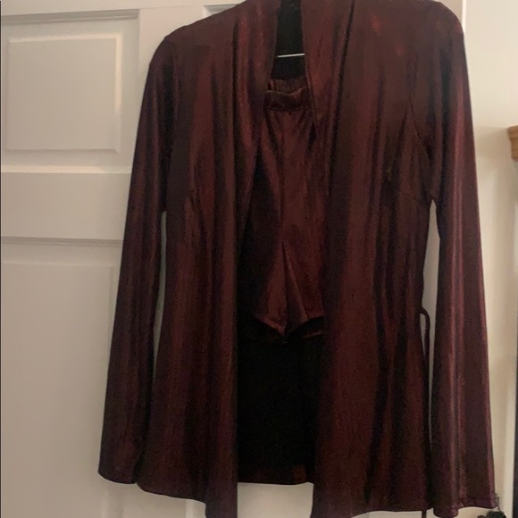 Dark Red Metallic Two Piece Set - Picture 5 of 5